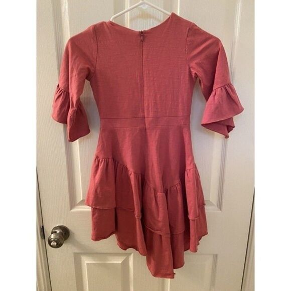 Joyfolie Mia Joy Dress Tiered Ruffle Bell Sleeves Side Bow Tie Girls Size 8 - Picture 7 of 9